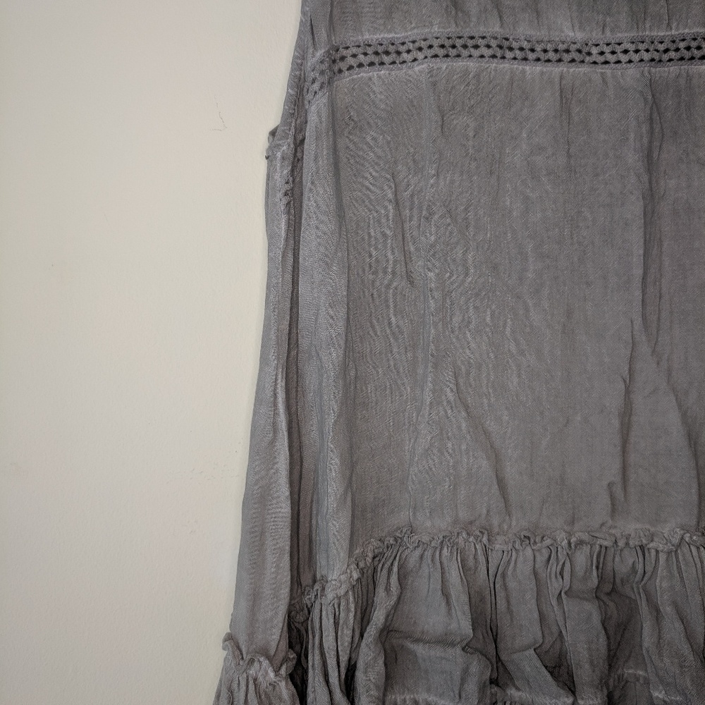 Gray Acid Wash Ruffle Tank - Picture 2 of 4